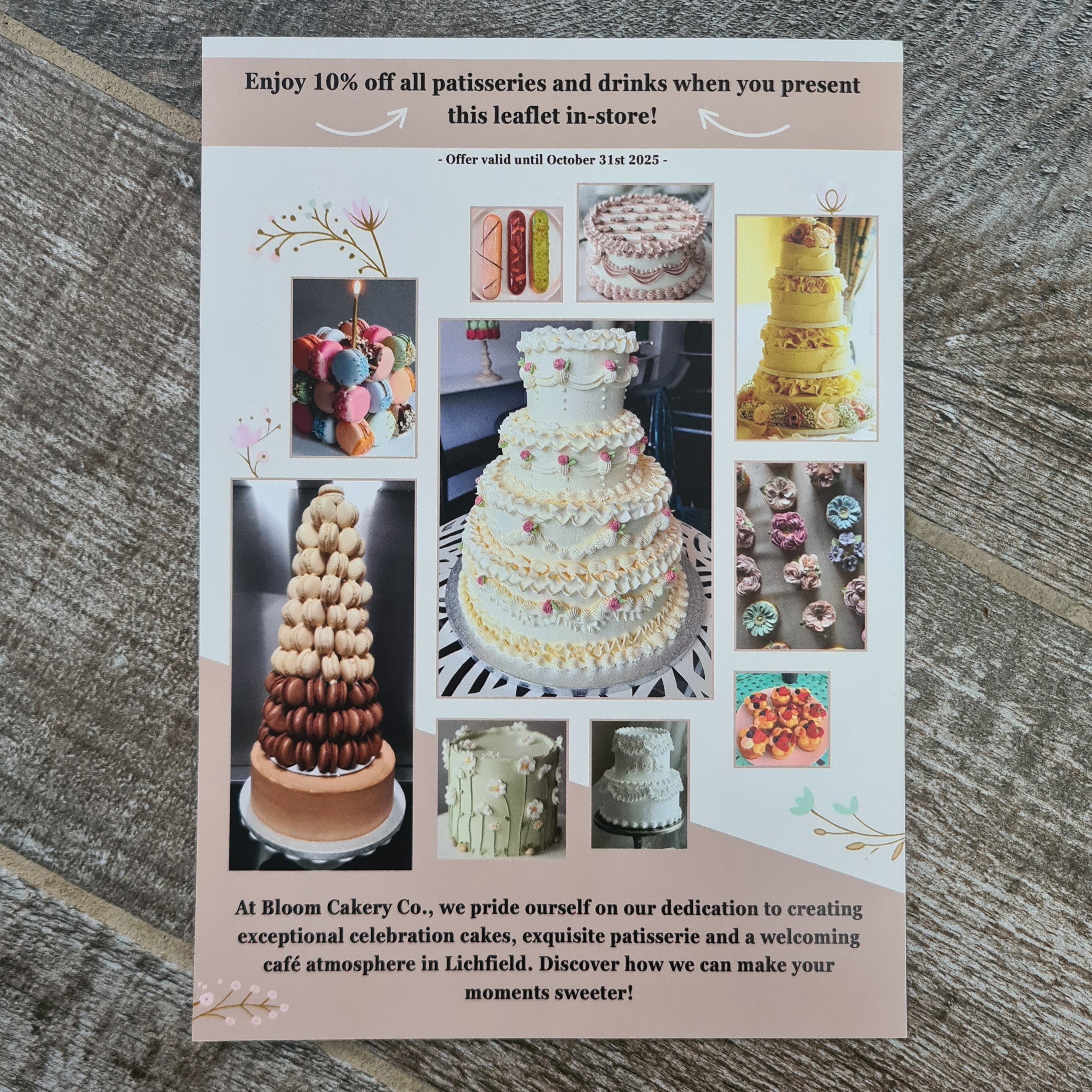 ALÈCLEE Designs - Bloom Cakery Co. Leaflet (Reverse)