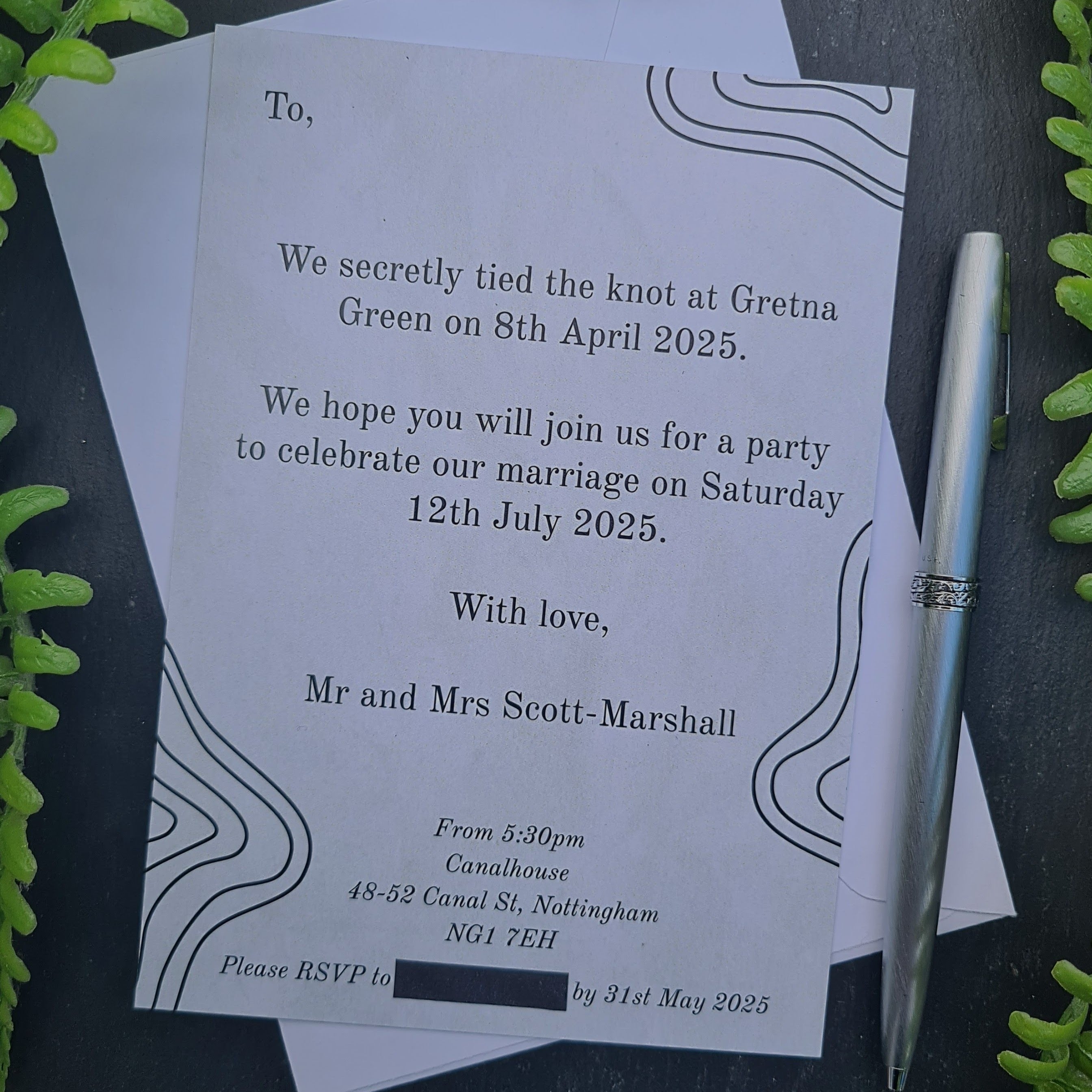 ALÈCLEE Designs - Elopement Reveal and After Party Invitation (Reverse)
