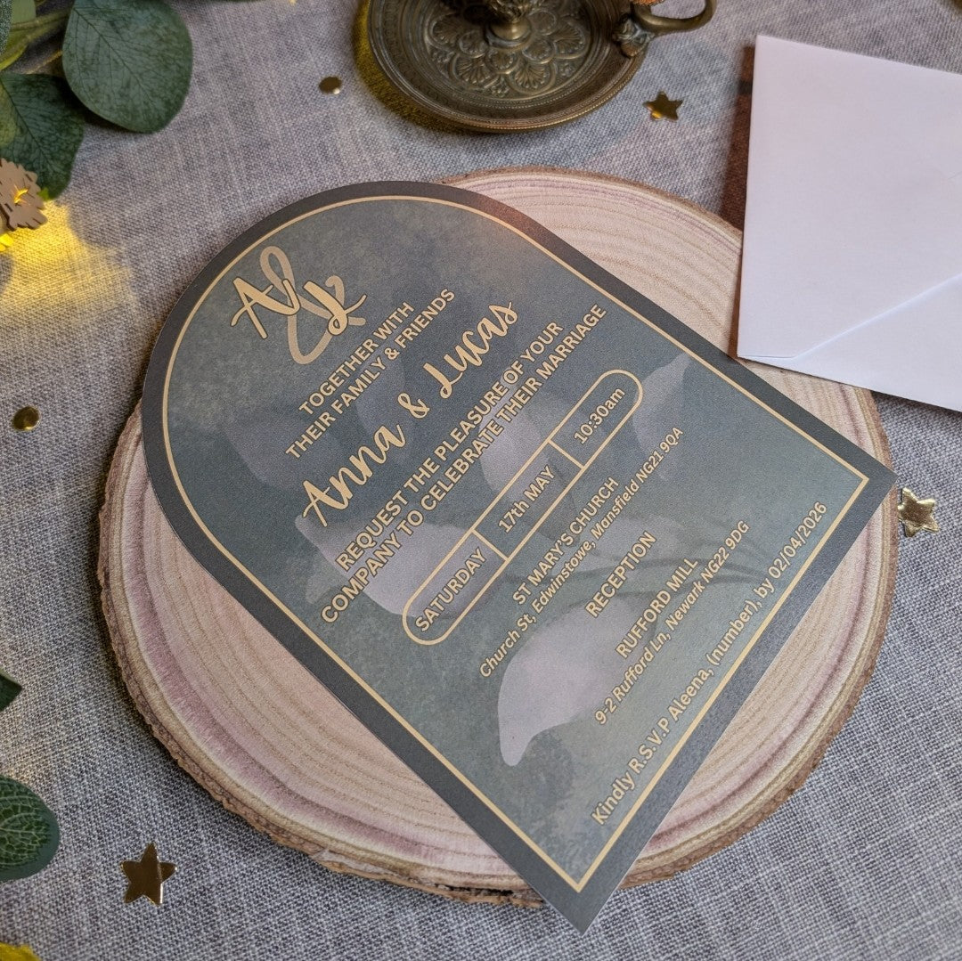 ALÈCLEE Designs - Greenhouse Wedding Invitation Design
