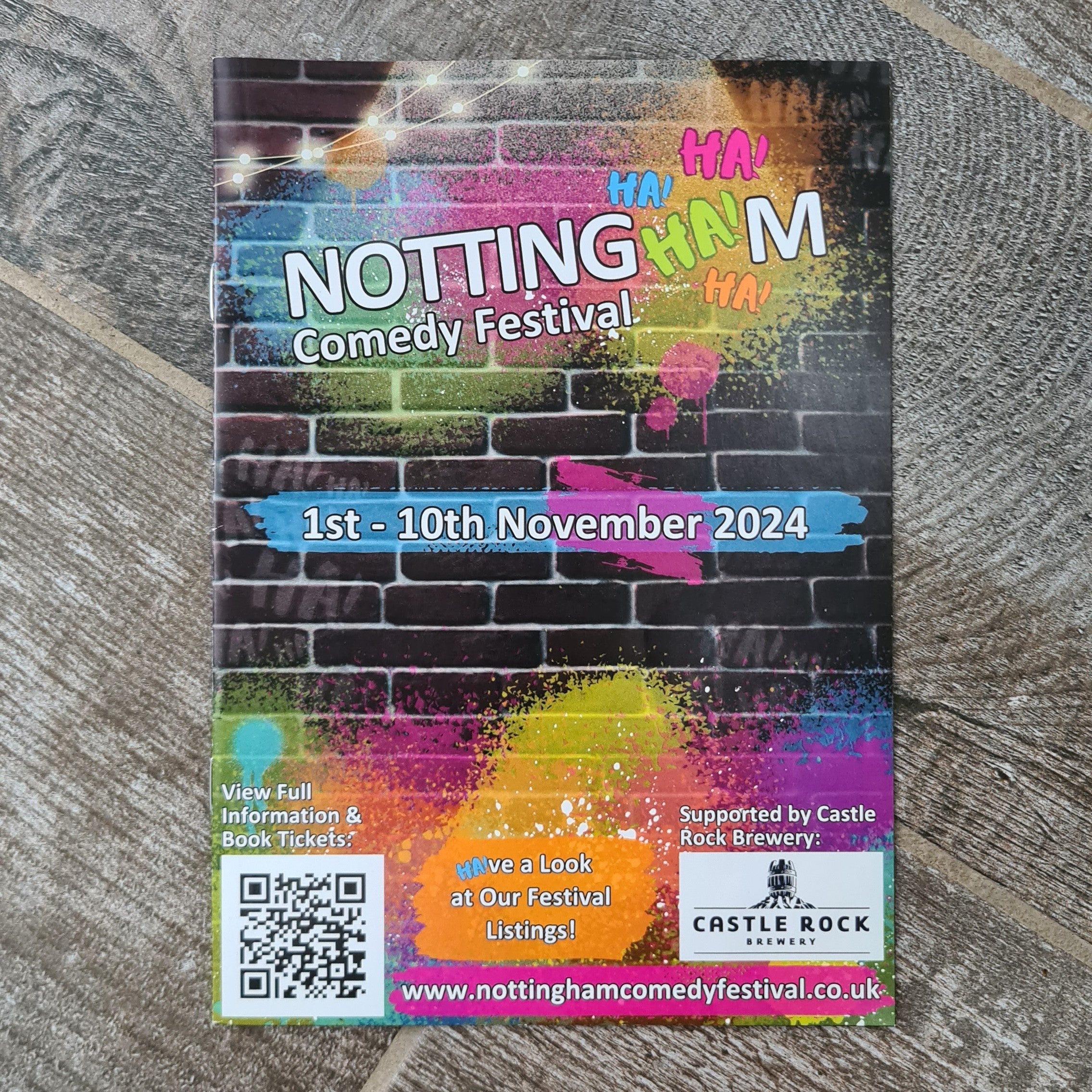 ALÈCLEE Designs - Nottingham Comedy Festival 2024 Brochure (Front)