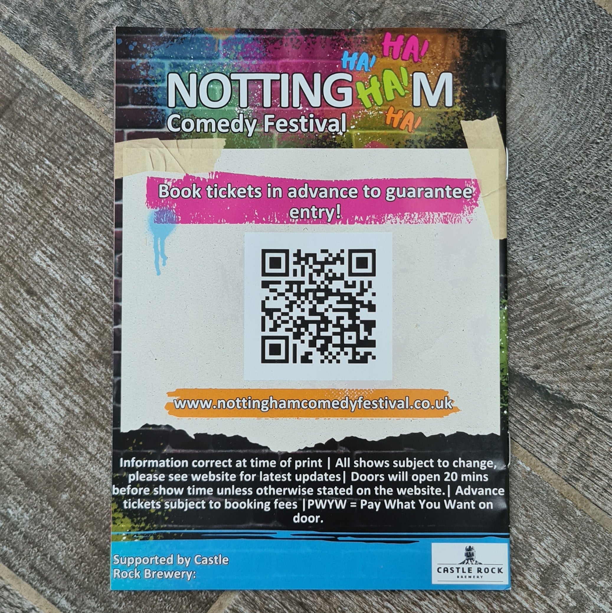 ALÈCLEE Designs - Nottingham Comedy Festival 2024 Brochure (Reverse)