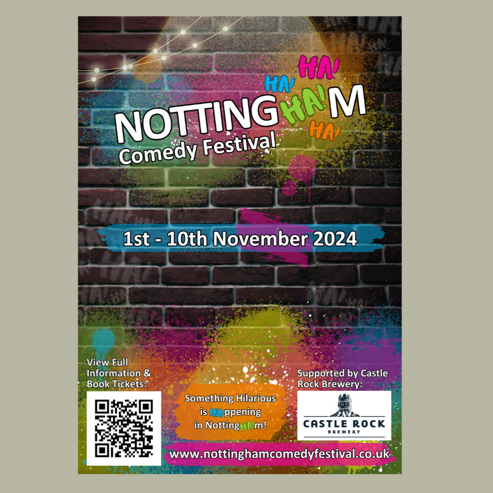 ALÈCLEE Designs - Nottingham Comedy Festival 2024 Brochure (Front)